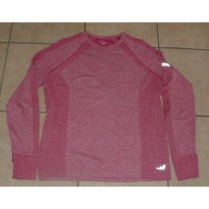 BCG Reddish Pink Space Dye Sz Large Athletic Stretchy Reflective Thumbhole Shirt